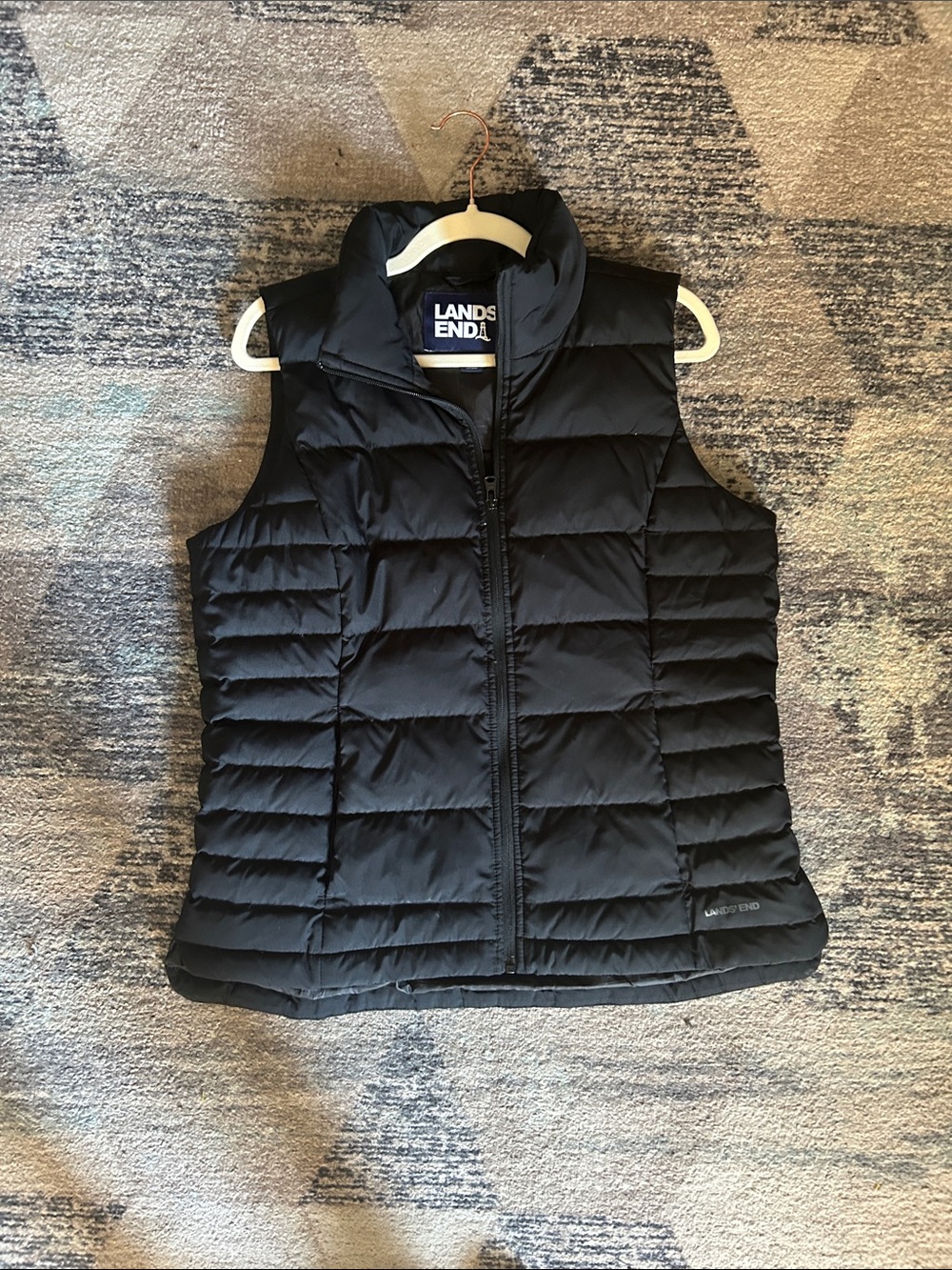 Lands' End Women's Black Quilted Down-Alternative Vest